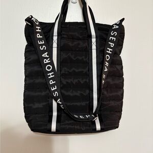 Sephora Black Quilted Duffel Bag
